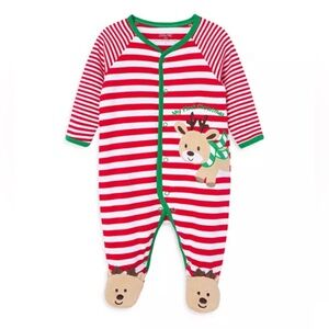 Little Me Boys' Reindeer Stripe One Piece Footie - Baby Size 3 Months New w/Tag